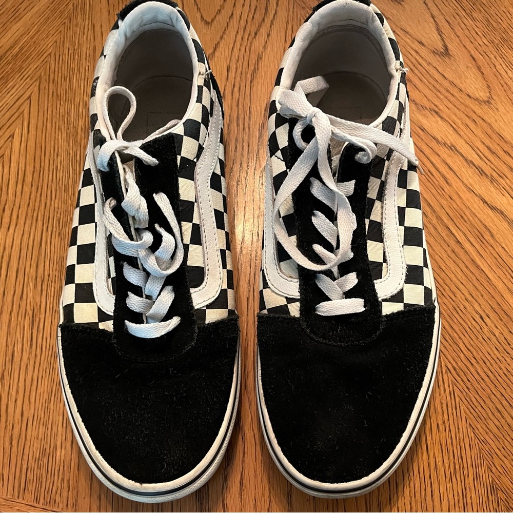 Vans Off The Wall Skater Sneaker Size 9 1/2 Black/White Checkered Used